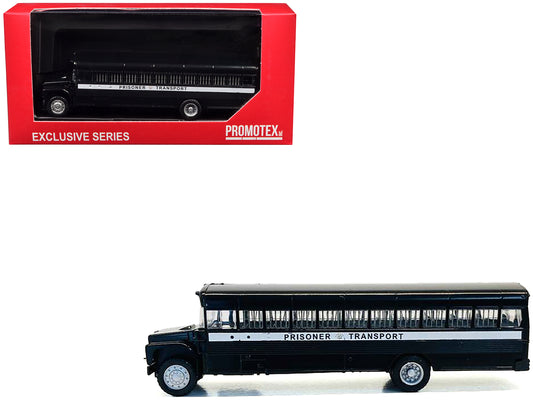 Prisoner Transport Bus Black 1/87 (HO) Plastic Model Car