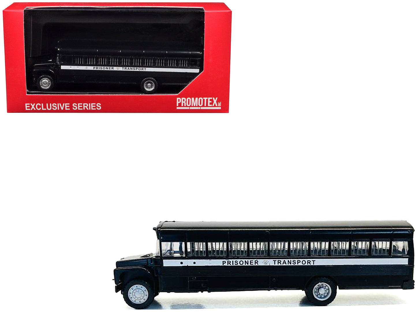 Prisoner Transport Bus Black 1/87 (HO) Plastic Model Car