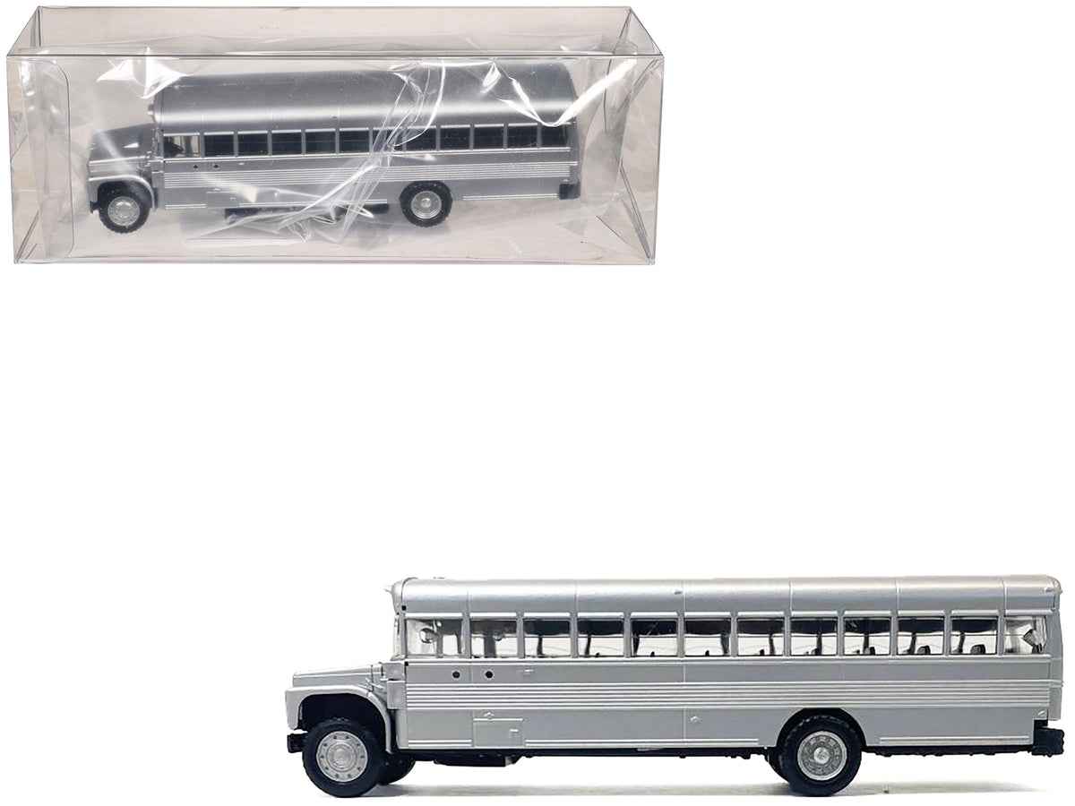 School Bus Silver Metallic 1/87 (HO) Plastic Model