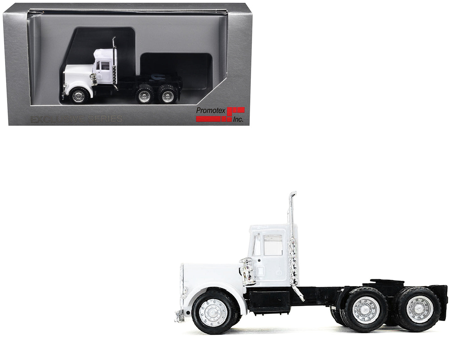 Peterbilt Short Day Cab White 1/87 (HO) Plastic Model Car