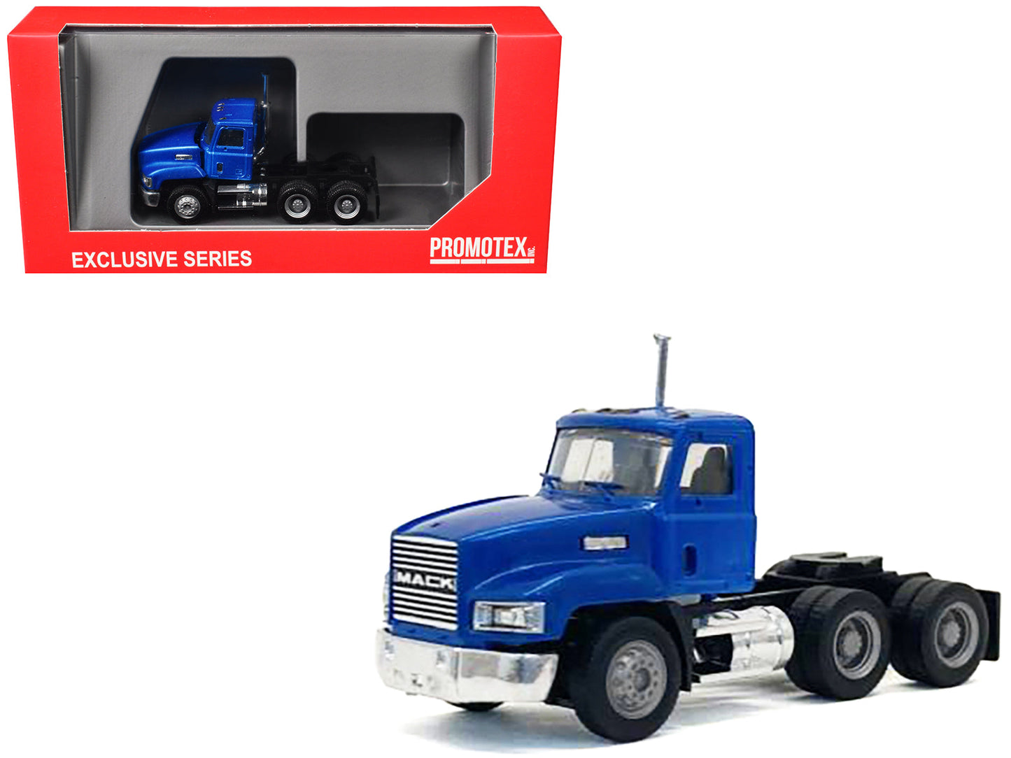 Mack 603 Short Day Cab Blue Metallic 1/87 (HO) Plastic Model Car