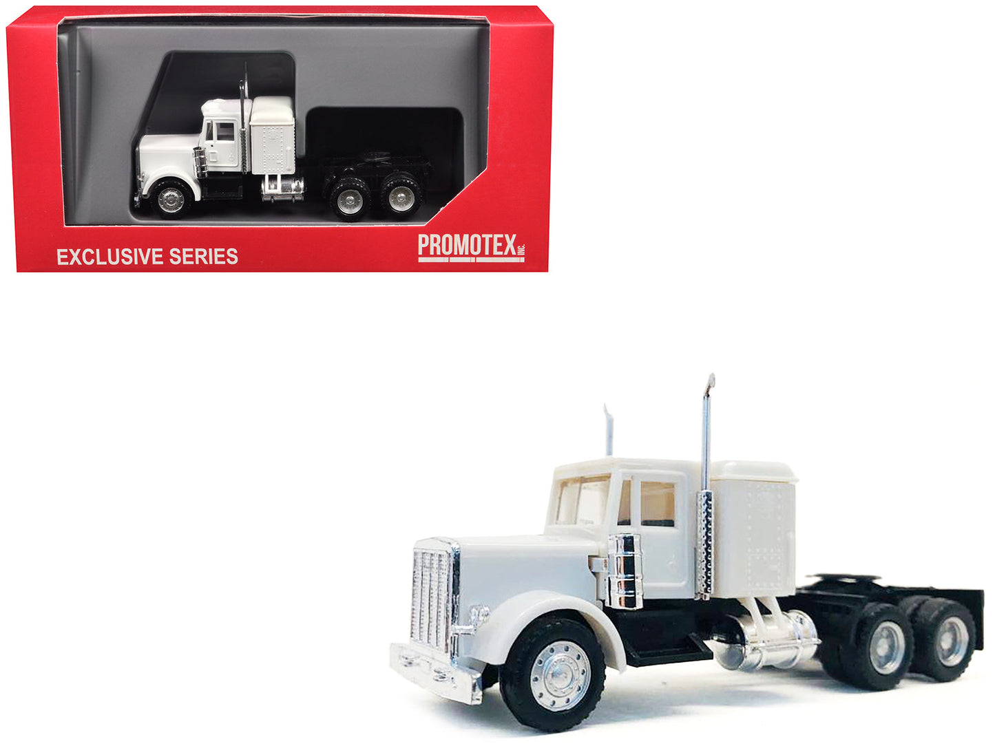Peterbilt Sleeper Cab White 1/87 (HO) Plastic Model Car