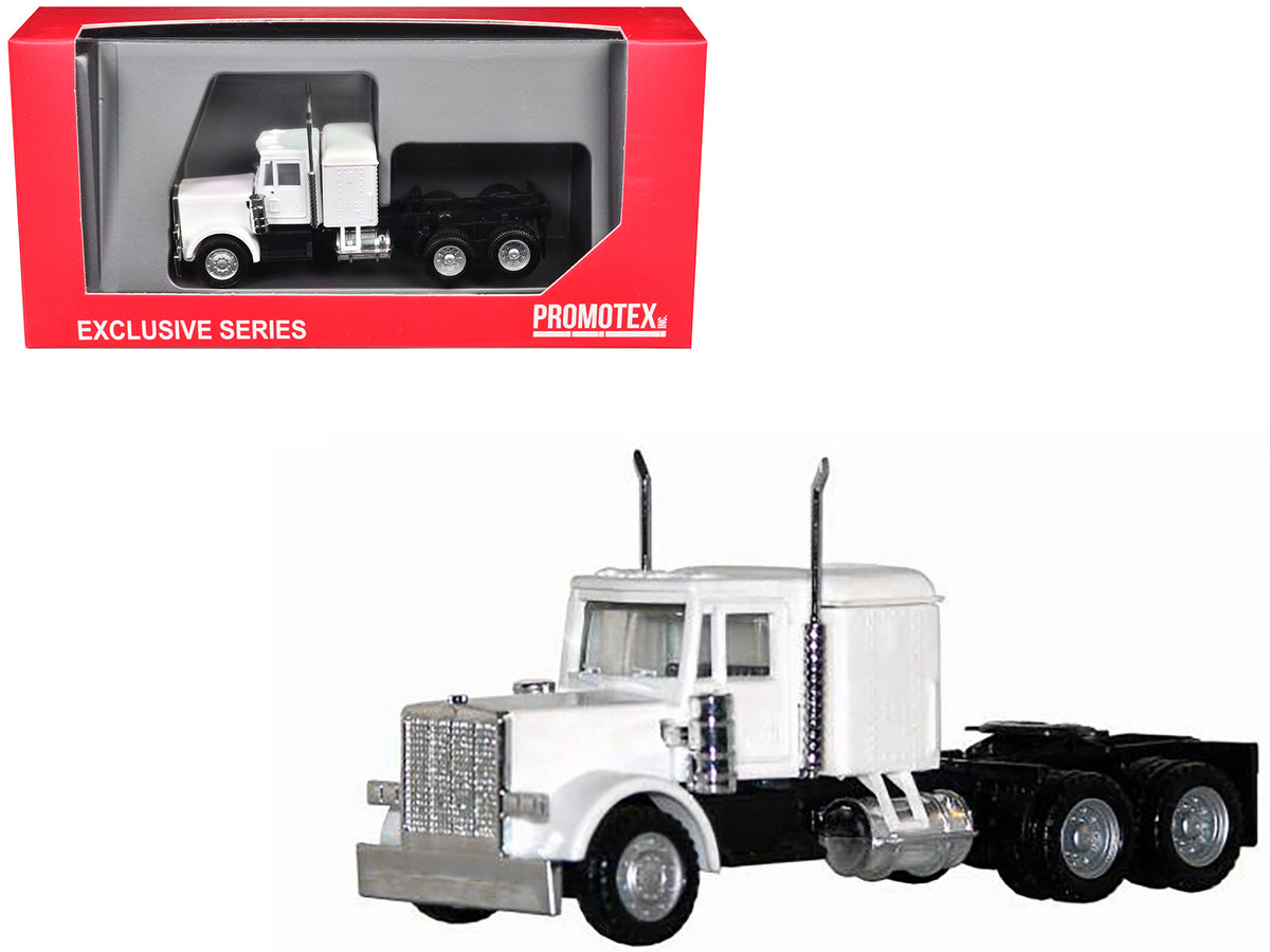 Peterbilt Long Tractor White 1/87 (HO) Plastic Model Car