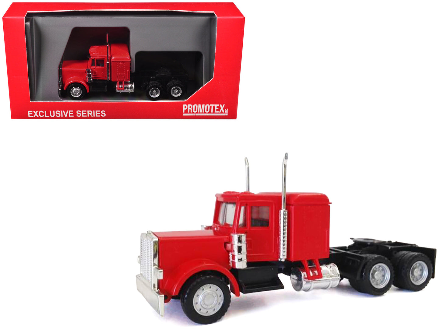 Peterbilt Long Tractor Red 1/87 (HO) Plastic Model Car