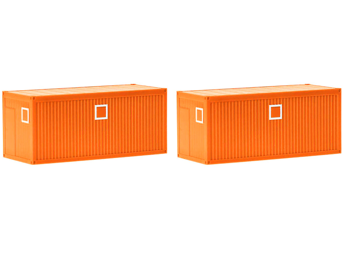 Mobile Offices Orange Set of 2 pieces 1/87 (HO) Plastic Model