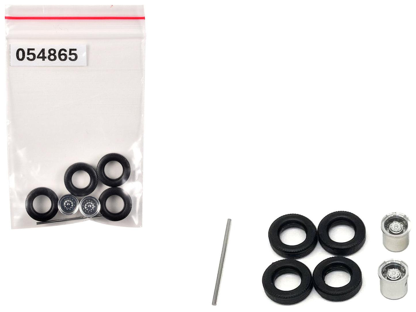 Rear Low Profile Wheelset Chrome 1/87 (HO) Plastic Model
