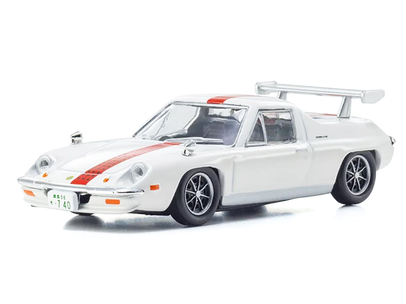 Lotus Europa RHD (Right Hand Drive) White with Red Stripe "The Circuit Wolf" Manga 1/64 Diecast Model Car