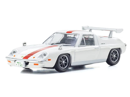 Lotus Europa RHD (Right Hand Drive) White with Red Stripe "The Circuit Wolf" Manga 1/64 Diecast Model Car