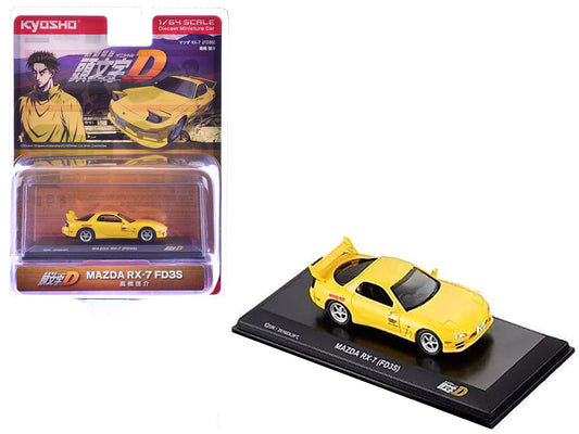 Mazda RX-7 (FD3S) RHD (Right Hand Drive) Yellow "Initial D" Manga 1/64 Diecast Model Car
