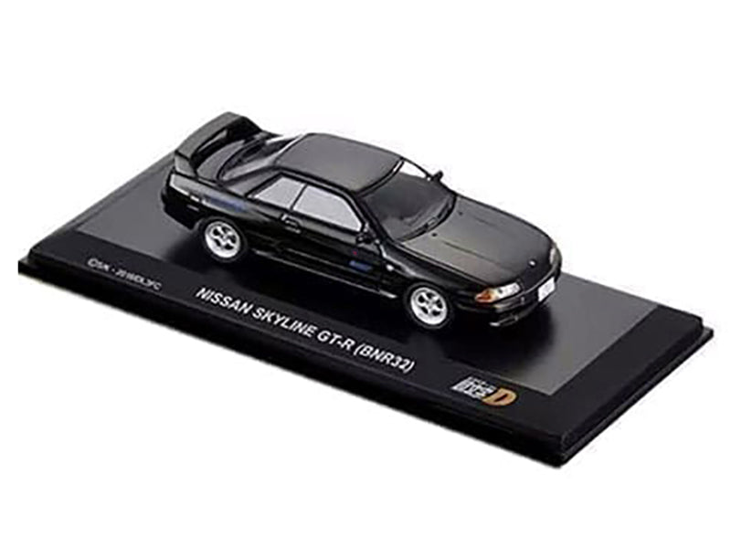Nissan Skyline GT-R (BNR32) RHD (Right Hand Drive) Black "Initial D" Manga 1/64 Diecast Model Car