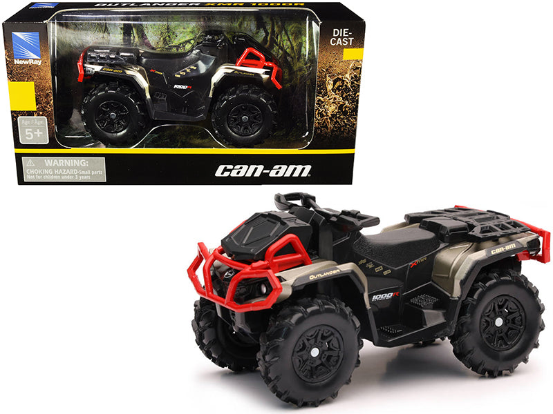 Can-Am Outlander XMR 1000R ATV Black and Gold Diecast Model