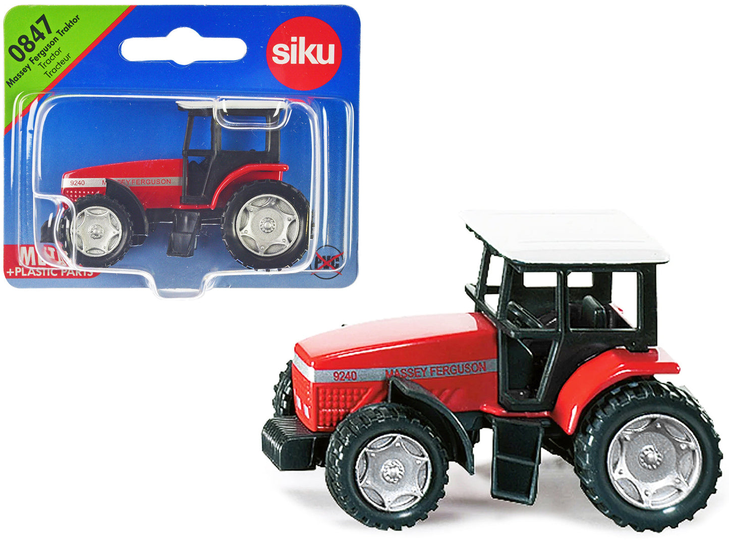 Massey Ferguson 9240 Tractor Red with White Top Diecast Model