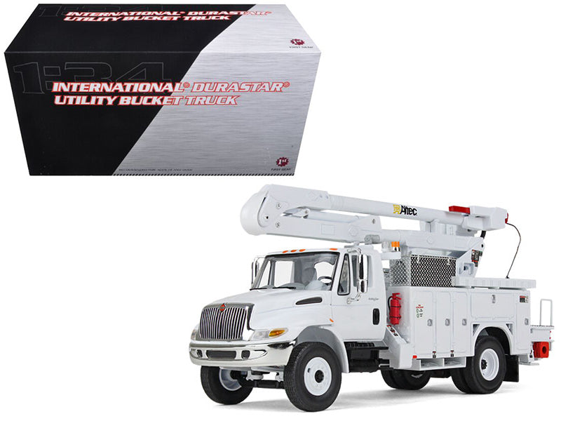 International DuraStar Utility Bucket Truck "Altec" White 1/34 Diecast Model