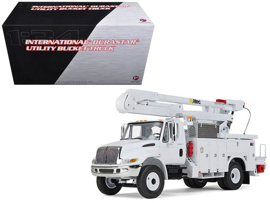 International DuraStar Utility Bucket Truck "Altec" White 1/34 Diecast Model