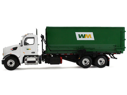 Peterbilt 567 Refuse Garbage Truck with 40 Yard Roll-Off Container "Waste Management" White and Green 1/34 Diecast Model