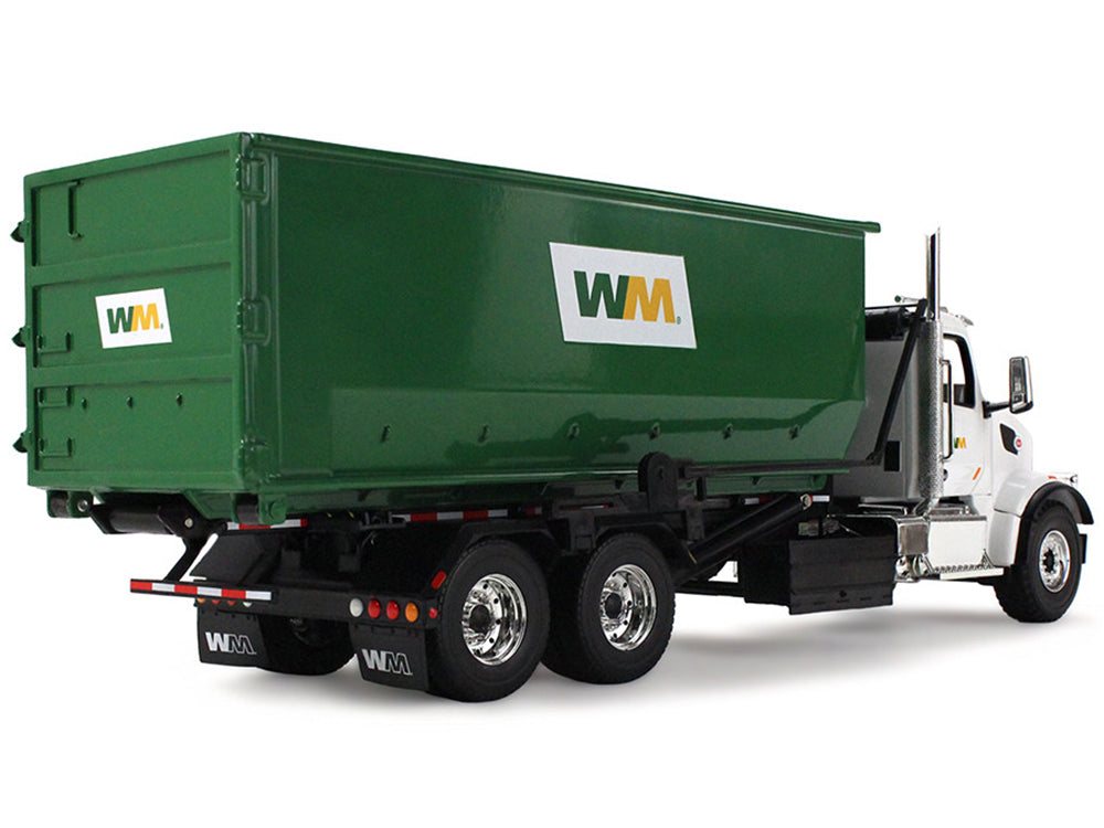 Peterbilt 567 Refuse Garbage Truck with 40 Yard Roll-Off Container "Waste Management" White and Green 1/34 Diecast Model