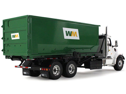 Peterbilt 567 Refuse Garbage Truck with 40 Yard Roll-Off Container "Waste Management" White and Green 1/34 Diecast Model