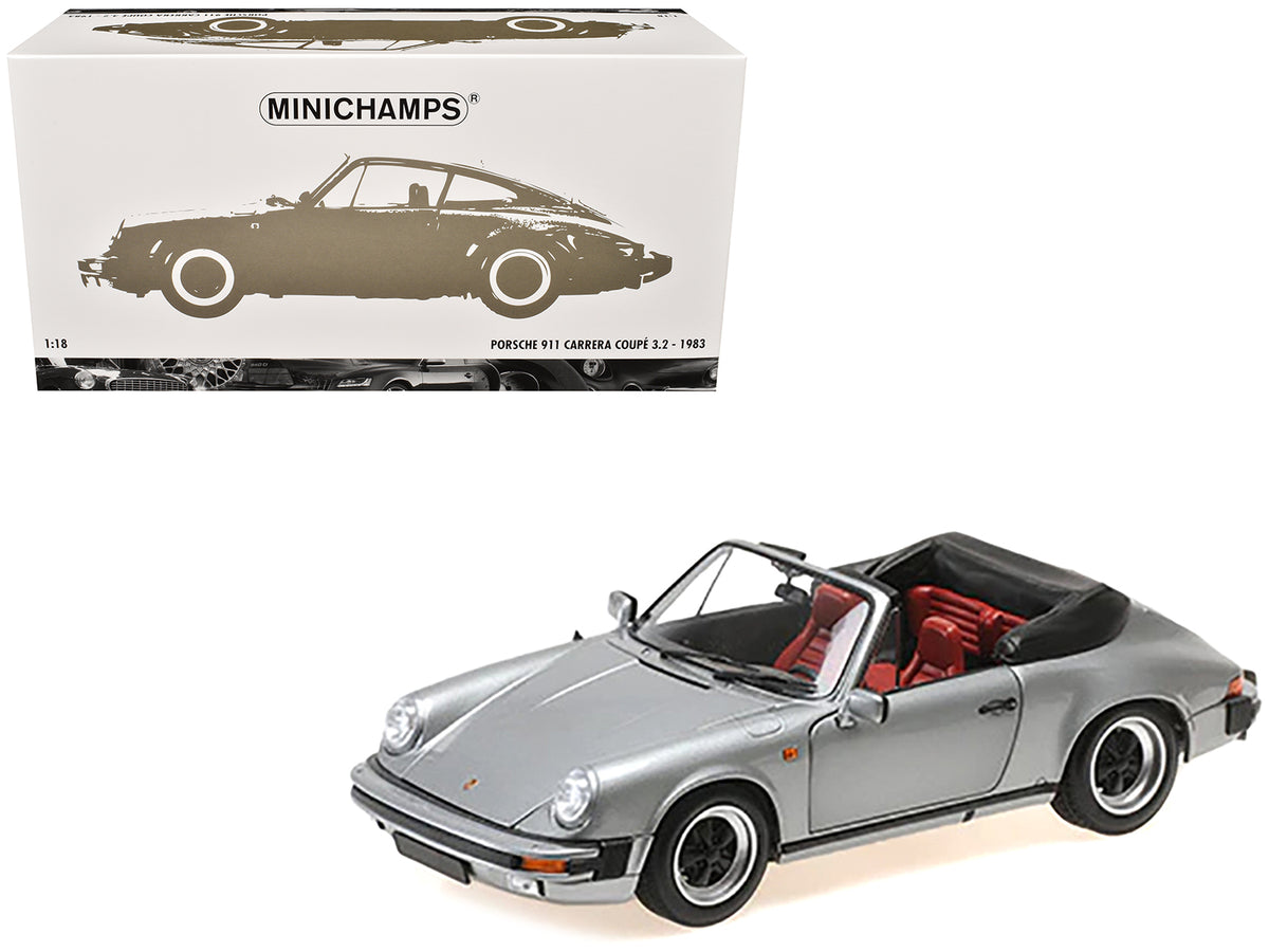 1983 Porsche 911 Carrera Cabriolet 3.2 Gray Metallic 1/18 Diecast Model Car