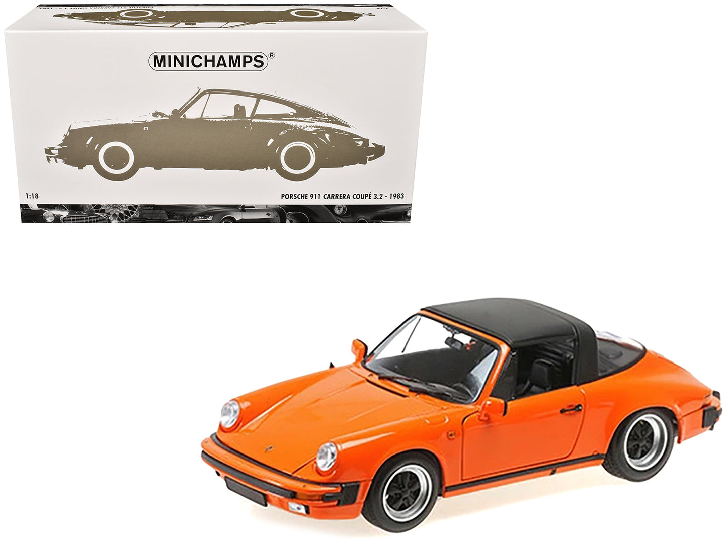 1983 Porsche 911 Carrera Targa 3.2 Orange 1/18 Diecast Model Car