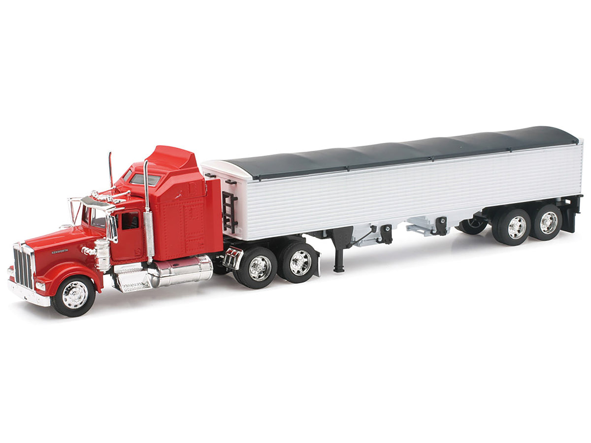Kenworth W900 Grain Truck Red and White "Long Haul Truckers" Series 1/32 Diecast Model