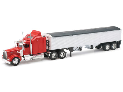 Kenworth W900 Grain Truck Red and White "Long Haul Truckers" Series 1/32 Diecast Model