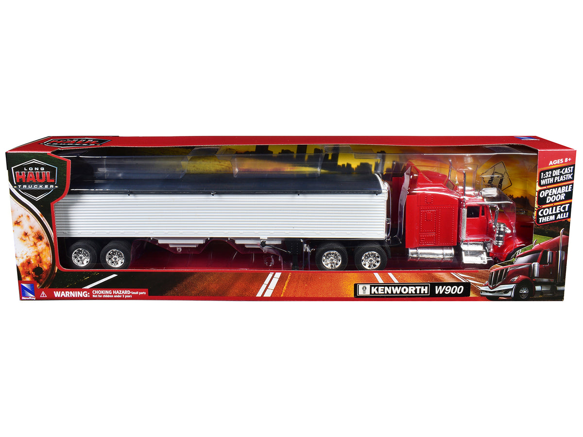 Kenworth W900 Grain Truck Red and White "Long Haul Truckers" Series 1/32 Diecast Model