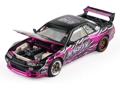 Pandem R32 "Echo Gao - 1087X" Black and Purple 1/64 Diecast Model Car