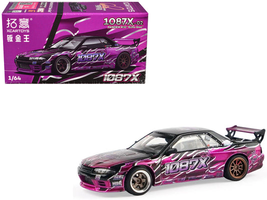 Pandem R32 "Echo Gao - 1087X" Black and Purple 1/64 Diecast Model Car