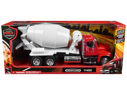 Freightliner 114SD Cement Mixer Red and White "Long Haul Truckers" Series 1/32 Diecast Model