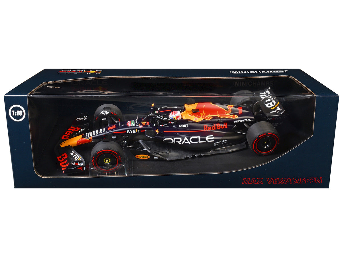 Red Bull Racing RB19 #1 Max Verstappen "Oracle" 2nd Place F1 Formula One Sprint Race "Qatar GP" (2023) with Driver Limited Edition to 480 pieces Worldwide 1/18 Diecast Model Car