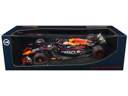 Red Bull Racing RB19 #1 Max Verstappen "Oracle" 2nd Place F1 Formula One Sprint Race "Qatar GP" (2023) with Driver Limited Edition to 480 pieces Worldwide 1/18 Diecast Model Car
