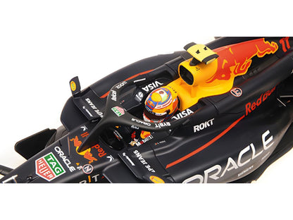 Red Bull Racing RB20 #11 Sergio Perez "Oracle" 2nd Place F1 Formula One "Bahrain GP" (2024) with Driver Limited Edition to 180 pieces Worldwide 1/18 Diecast Model Car
