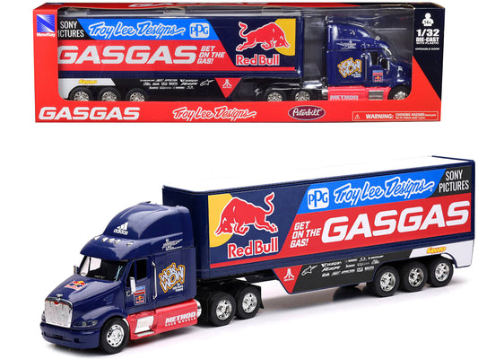 Peterbilt 387 Truck Dark Blue "Red Bull - Troy Lee Designs - GASGAS" 1/32 Diecast Model