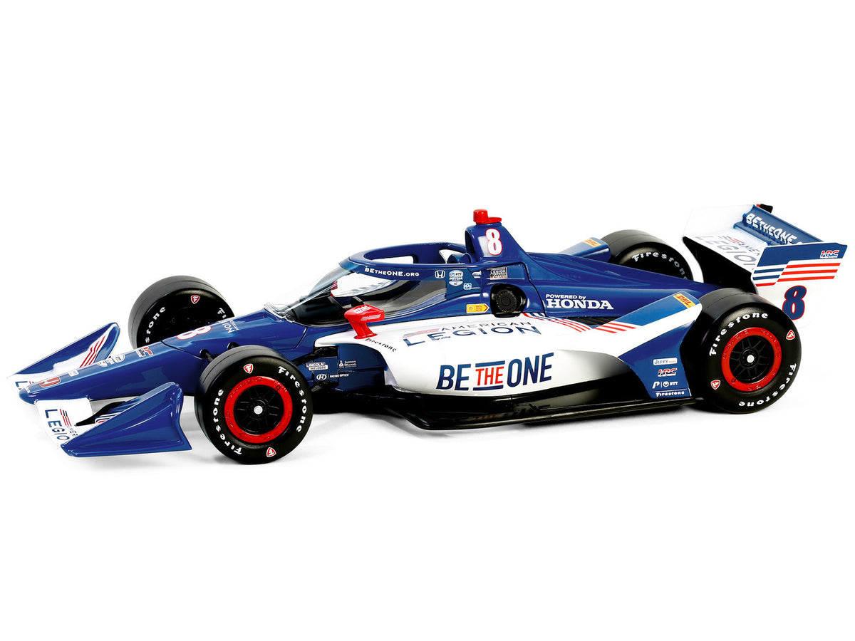 Dallara IndyCar #8 Linus Lundqvist "The American Legion" Chip Ganassi Racing (Road Course Configuration) "NTT IndyCar Series" (2024) 1/18 Diecast Model Car