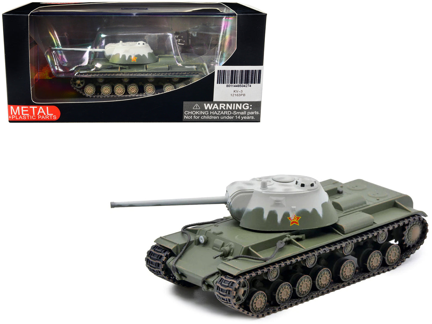 Soviet Kliment Voroshilov KV-3 Heavy Tank Winter Camouflage 1/72 Diecast Model