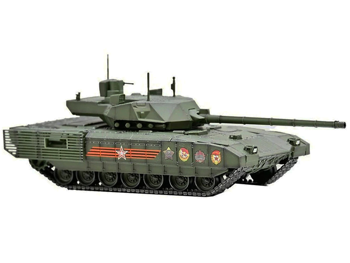 Russian T14 Armata MBT (Main Battle Tank) Green Camouflage "Armor Premium" Series 1/72 Diecast Model