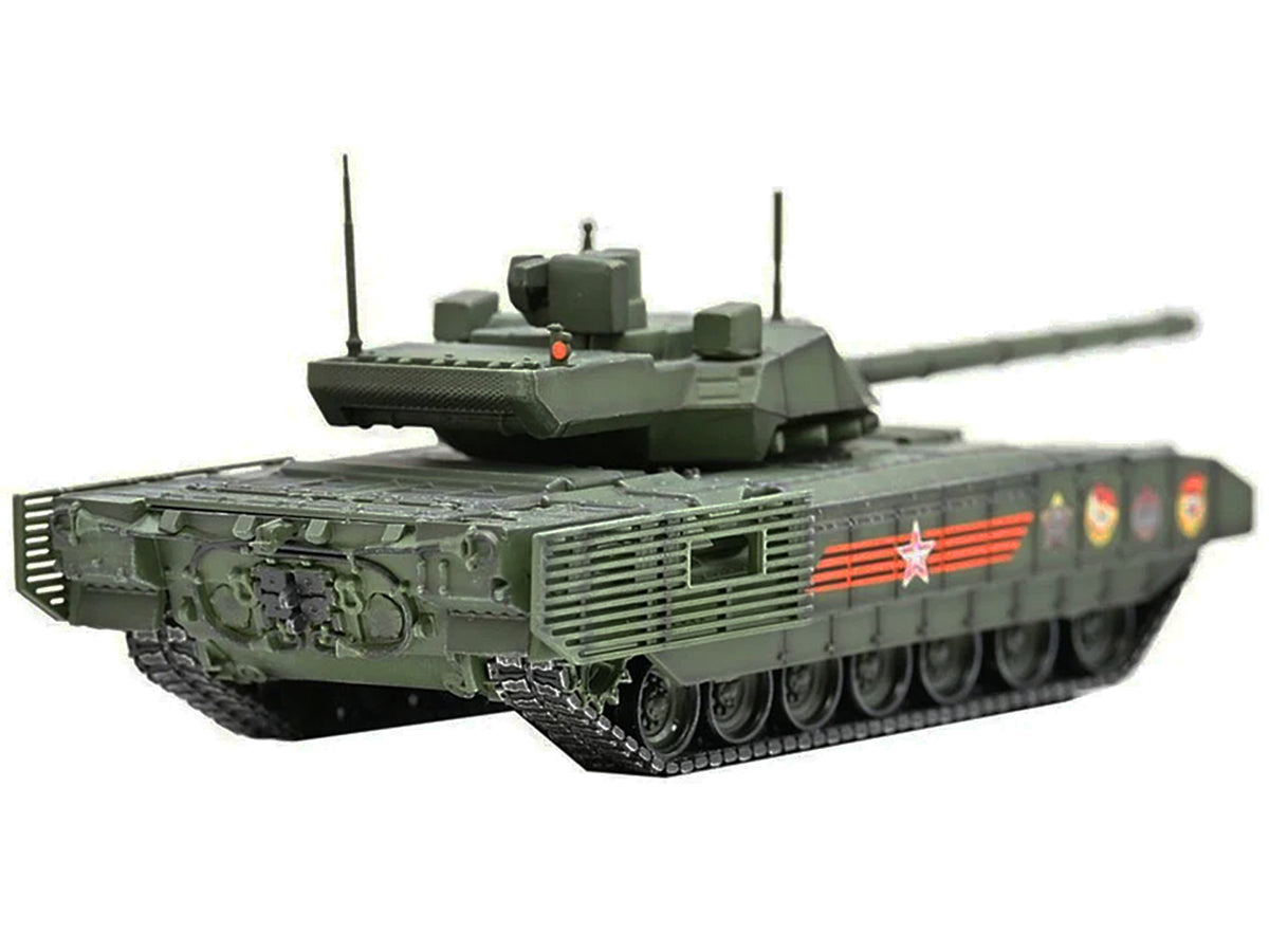 Russian T14 Armata MBT (Main Battle Tank) Green Camouflage "Armor Premium" Series 1/72 Diecast Model
