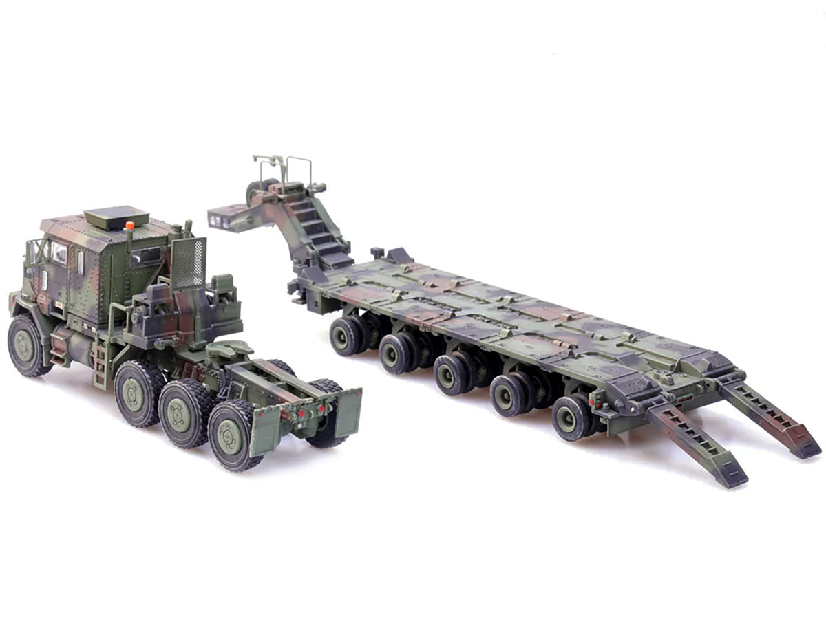M1070 Heavy Equipment Transporter Army Camouflage "Armor Premium" Series 1/72 Diecast Model