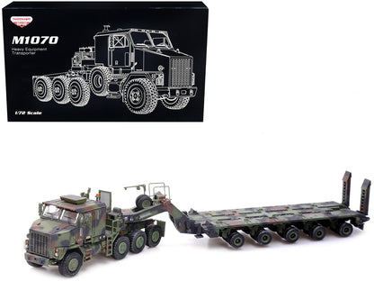 M1070 Heavy Equipment Transporter Army Camouflage "Armor Premium" Series 1/72 Diecast Model