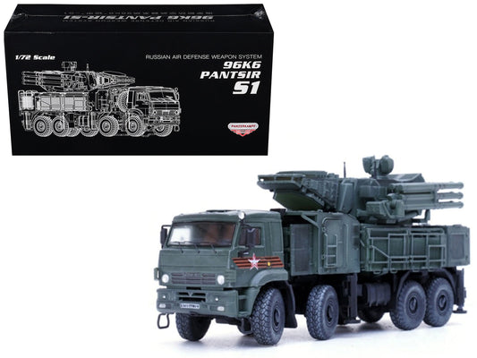 Pantsir S1 96K6 Self-Propelled Air Defense Weapon System "Victory Day Parade" Russian Army "Armor Premium" Series 1/72 Diecast Model