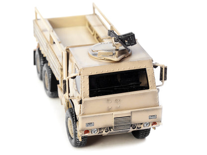 M1083 MTV (Medium Tactical Vehicle) Armored Cab Cargo Truck with Turret Desert Camouflage "US Army" "Armor Premium" Series 1/72 Diecast Model