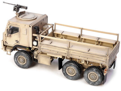 M1083 MTV (Medium Tactical Vehicle) Armored Cab Cargo Truck with Turret Desert Camouflage "US Army" "Armor Premium" Series 1/72 Diecast Model