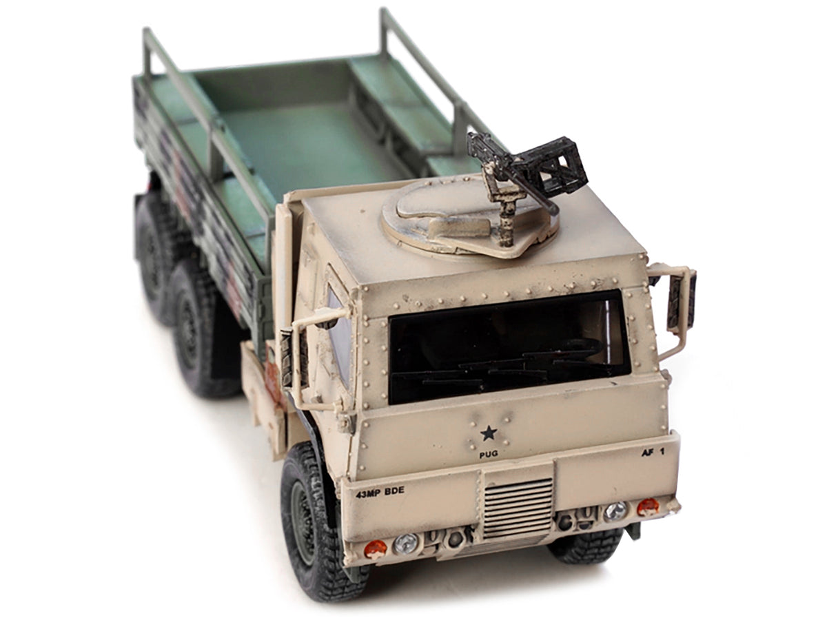 M1083 MTV (Medium Tactical Vehicle) Armored Cab Cargo Truck with Turret NATO Camouflage "US Army" "Armor Premium" Series 1/72 Diecast Model