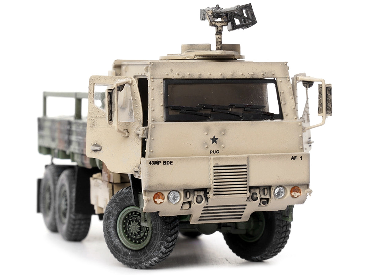 M1083 MTV (Medium Tactical Vehicle) Armored Cab Cargo Truck with Turret NATO Camouflage "US Army" "Armor Premium" Series 1/72 Diecast Model
