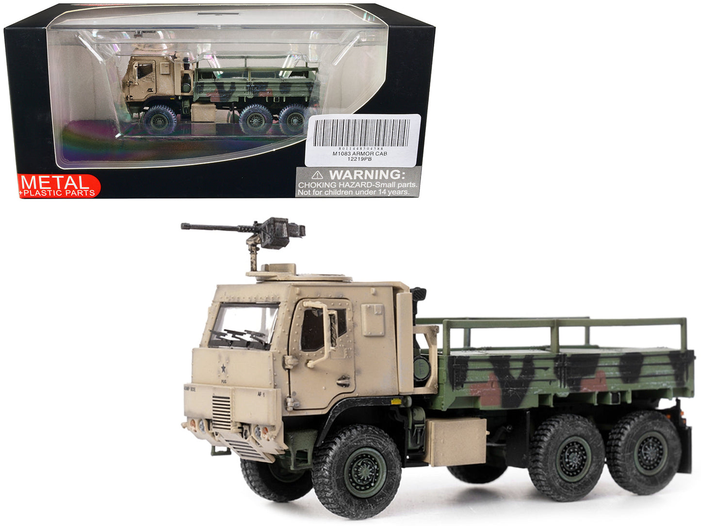 M1083 MTV (Medium Tactical Vehicle) Armored Cab Cargo Truck with Turret NATO Camouflage "US Army" "Armor Premium" Series 1/72 Diecast Model