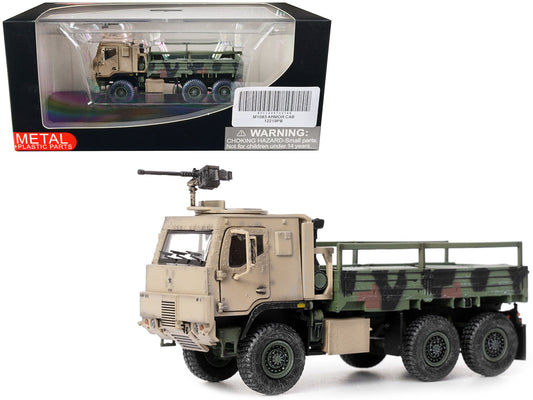 M1083 MTV (Medium Tactical Vehicle) Armored Cab Cargo Truck with Turret NATO Camouflage "US Army" "Armor Premium" Series 1/72 Diecast Model