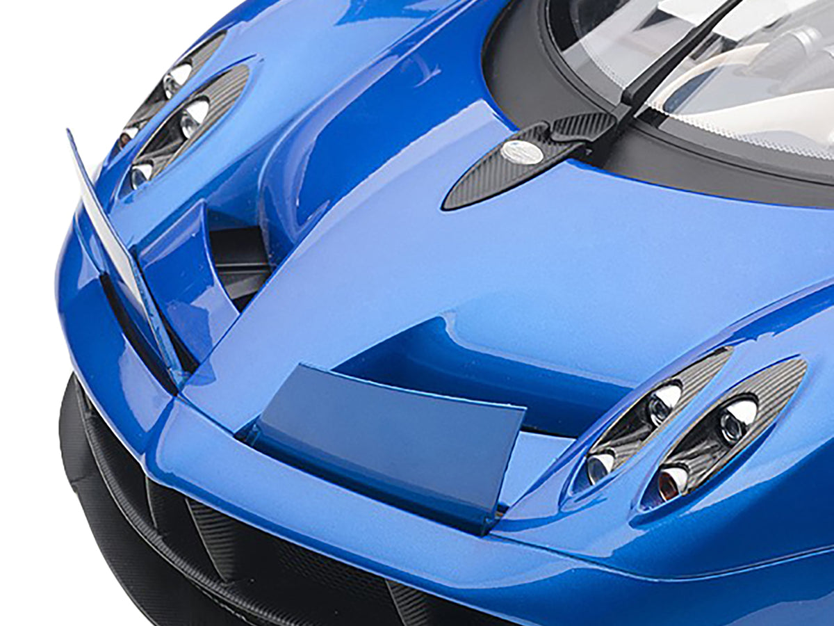 Pagani Huayra Metallic Blue with Black Top and Silver Wheels 1/12 Model Car