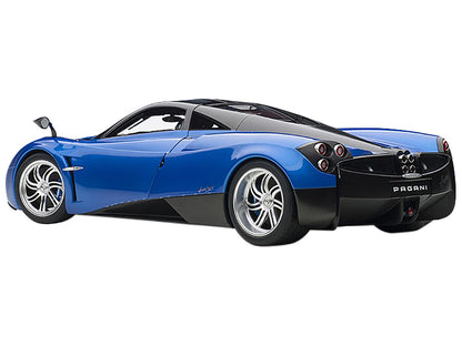 Pagani Huayra Metallic Blue with Black Top and Silver Wheels 1/12 Model Car