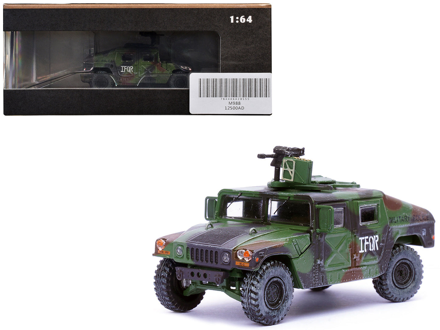 M988 Modern 4×4 Utility Vehicle with Grenade Launcher Camouflage "Military Police 65th Company 519th MP Battalion IFOR HQ ARRC Forward Brcko Bosnia and Herzegovina" (1996) "Military Miniature" Series 1/64 Diecast Model