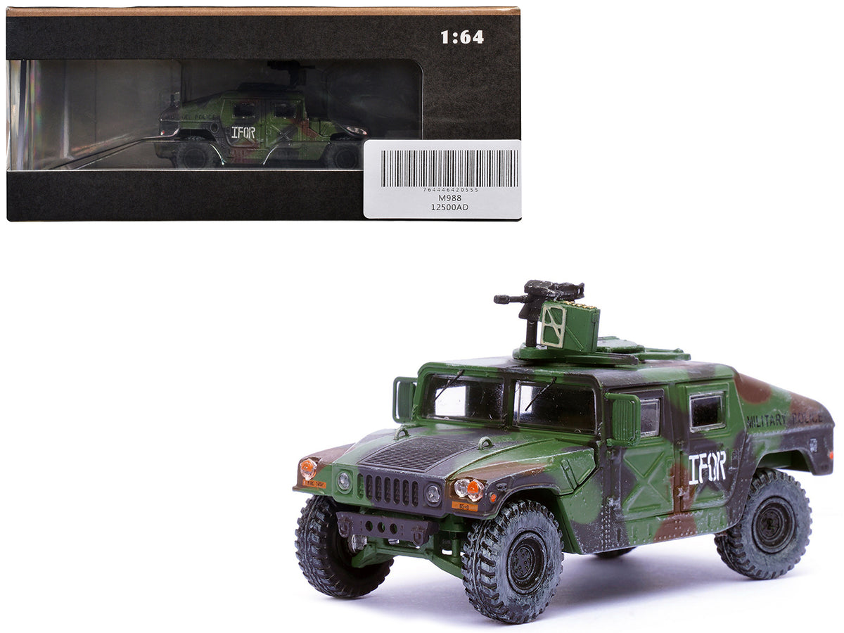 M988 Modern 4×4 Utility Vehicle with Grenade Launcher Camouflage "Military Police 65th Company 519th MP Battalion IFOR HQ ARRC Forward Brcko Bosnia and Herzegovina" (1996) "Military Miniature" Series 1/64 Diecast Model